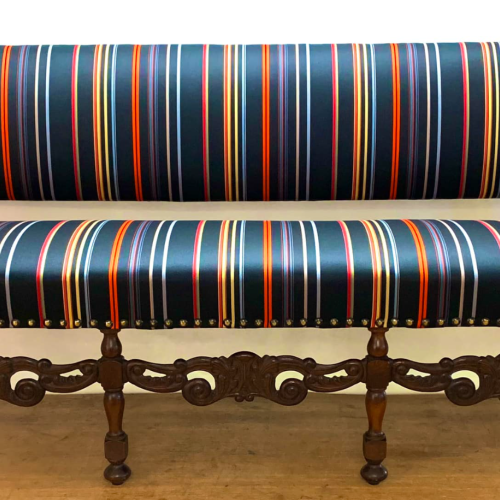 Ompolstring af sofa i Paul Smith stof